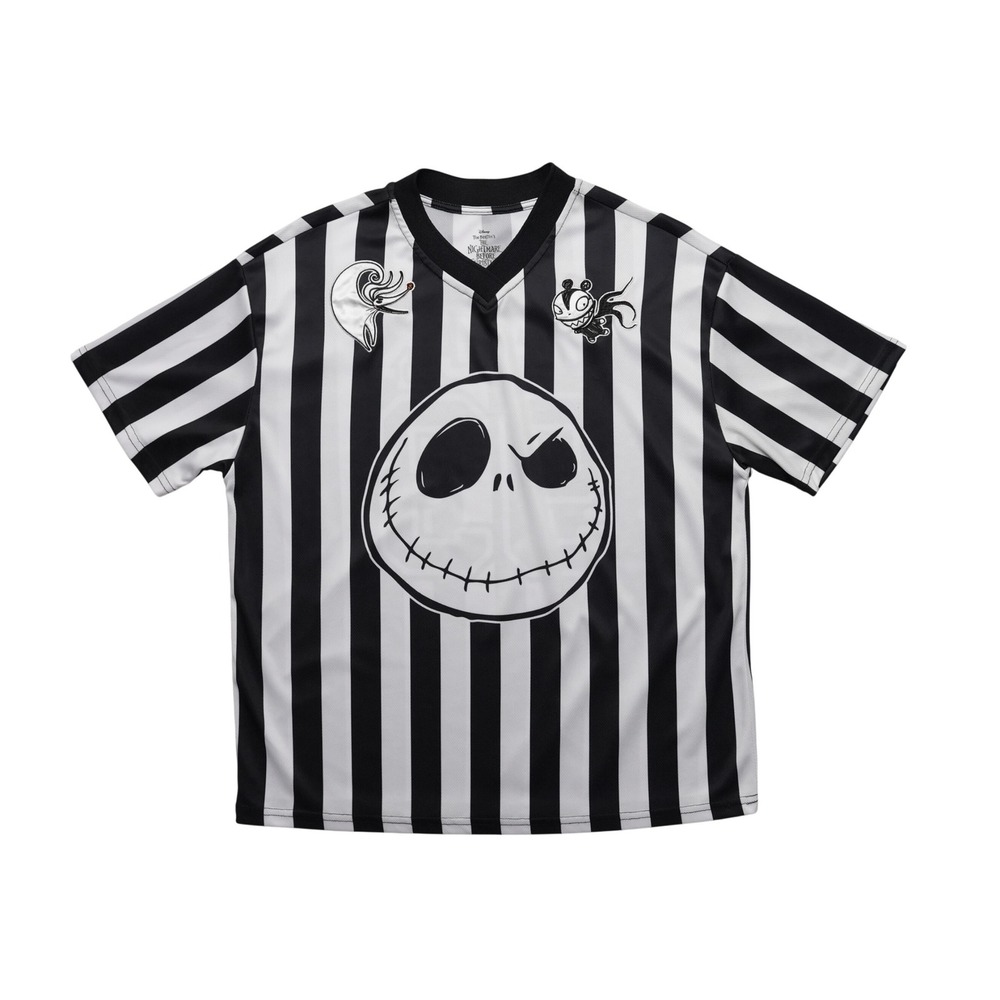 Disney Jack Skellington Jersey Mens Small Nightmare Before Christmas Striped 93